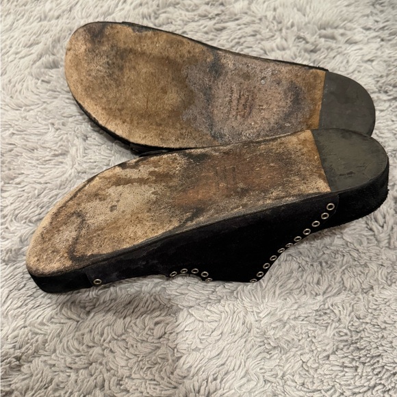 Isabel Marant Women's Lennyo Sandals Black Suede Leather Silver Buckles S 41 - Picture 7 of 10